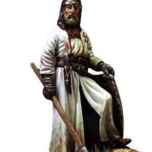 Figurine Templier, chevalier à la hache en position dynamique