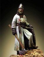 Chevalier Templier avec hache, figurine détaillée pour collection