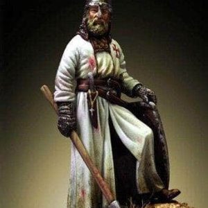 Chevalier Templier avec hache, figurine détaillée pour collection