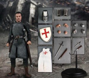 Représentation art de la figurine chevaleresque Templier