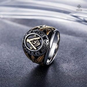 Bague Franc-Maçon avec symbole de maîtrise et artisanat raffiné
