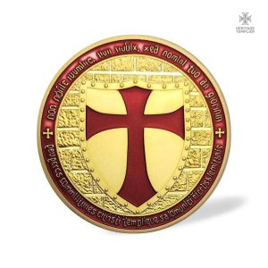 Monnaie Templier rouge dorée, lot de 5 pièces