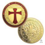 Monnaie Templier dorée en version rouge, ensemble de 5