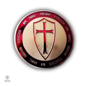 Monnaie Templier rouge pour collection de cavaliers
