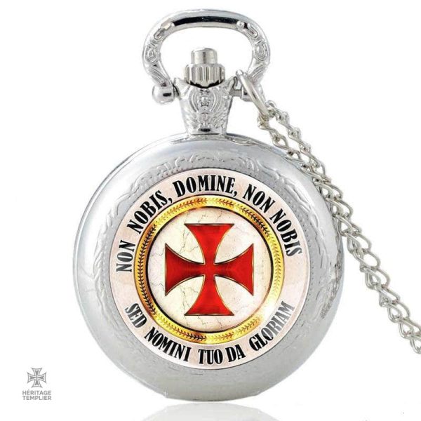 montre-croix-rouge-1 Montre Templier Argent Non Nobis Domine, élégance historique