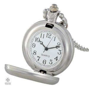 Montre de Poche Templier, design argenté raffiné