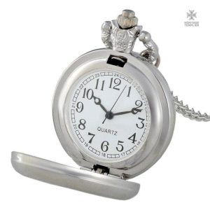 Montre de poche Templier, design raffiné en argent