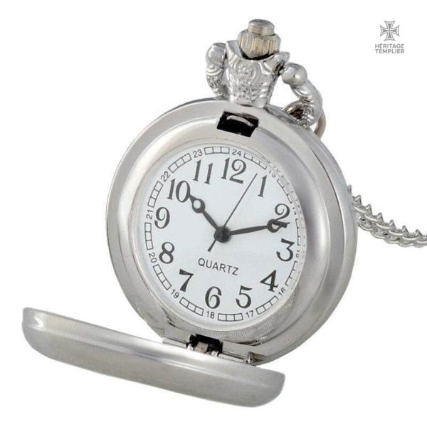 Montre de poche Templier, design raffiné en argent
