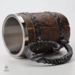 Baril en bois décoratif, mug inspiré des Templiers pour collectionneurs