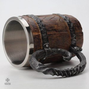 Baril en bois décoratif, mug inspiré des Templiers pour collectionneurs