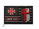 Écusson Templier "Deus Vult" en tissu brodé