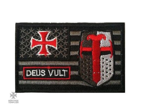 patch-deus-vult-1 Écusson Templier "Deus Vult" en tissu brodé