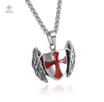 Pendentif Templier Angélique en métal argenté