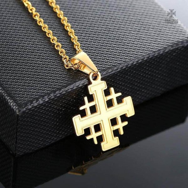 Croix de Jérusalem en pendentif templier