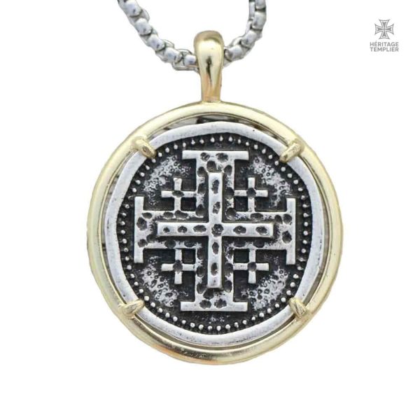 pendentif-croix-de-jerusalem-acier-1 Pendentif Templier Saint-Sépulcre en métal