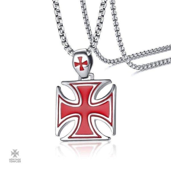 Croix de Malte, pendentif templier en métal design