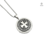 Pendentif Templier en argent avec zircon scintillant