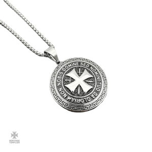 Pendentif Templier en argent Da Gloriam, symbole de bravoure