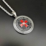 Pendentif argent Templier avec inscription historique