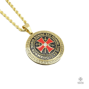 Pendentif Templier Non Nobis Domine en or
