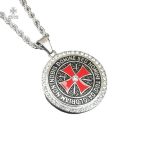 Pendentif Templier en argent avec zircon, style unique et élégant