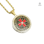 Pendentif Templier en zircon or, design élégant et authentique