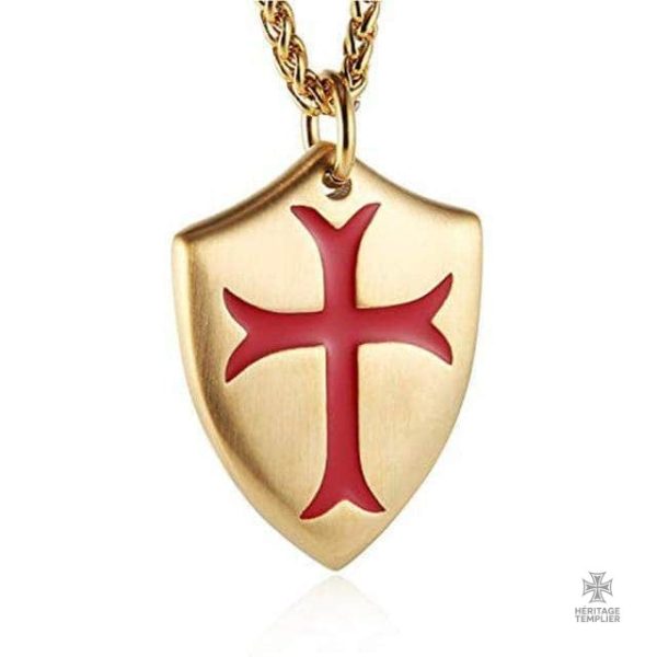 pendentif-templier-or-1 Pendentif Templier en croix dorée, symbole de l'ordre des Templiers