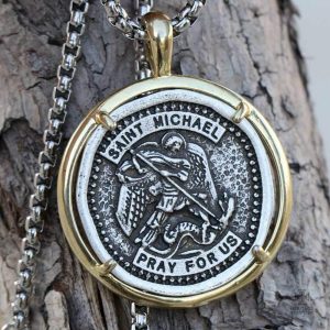 Pendentif Templiers, design unique avec inscription "Pray For Us