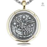 Pendentif Templier Saint-Michel en métal argenté