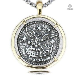 Pendentif Templier Saint-Michel en métal argenté