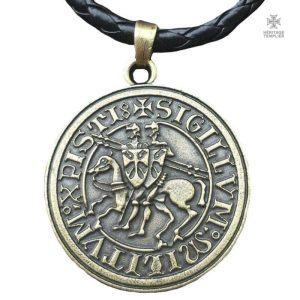 Pendentif Templier Sigillum Militum Xpisti en métal