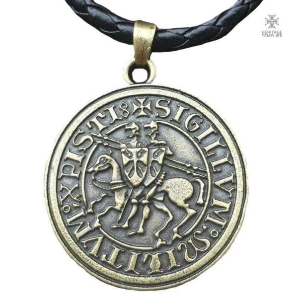 Pendentif Templier Sigillum Militum Xpisti en métal