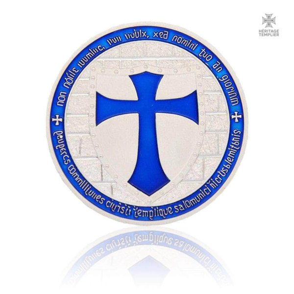 piece-de-monnaie-templier-1 Monnaie Templier bleue, symbole des chevaliers médiévaux