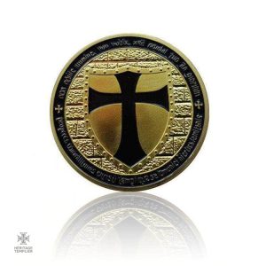 Monnaie Templier noire dorée élégante et historique