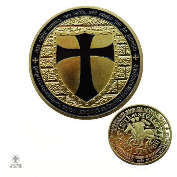 Monnaie Templier noire, symbole de chevalerie