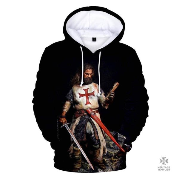 sweat-a-capuche-chevalier-1 Sweat Templier Aventurier pour les passionnés de l'histoire