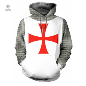 Sweat Templier avec croix des Templiers blanche