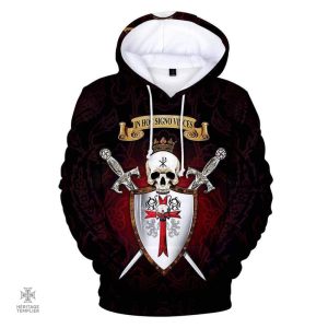Sweat Templier "In Hoc Signo Vinces" en noir