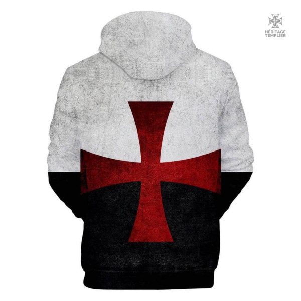 Sweat à capuche inspiré des Templiers, style unique