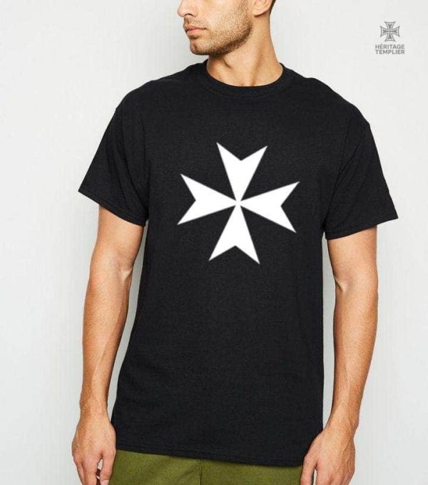 T-Shirt unique représentant l'emblème templier Croix de Malte