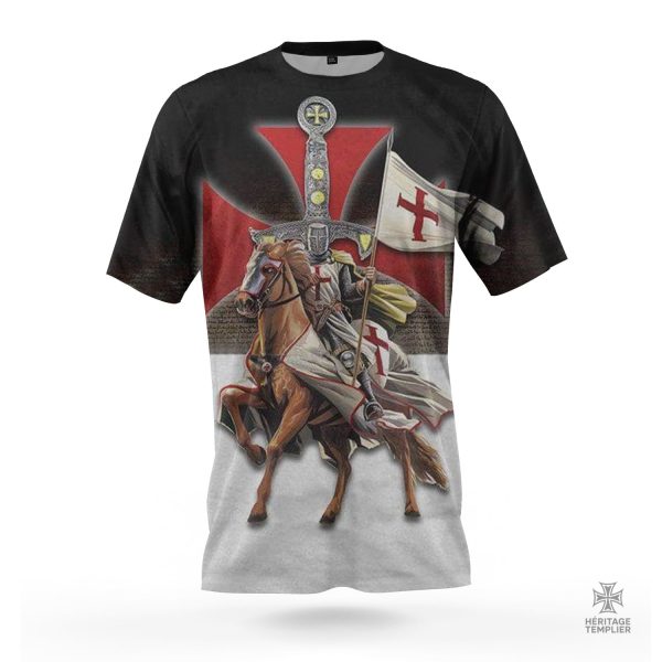 T-Shirt Templier avec la bannière de l'Ordre des Templiers