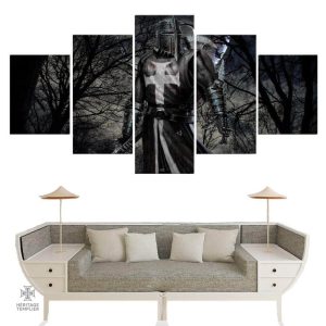 Tableau Templier - Forêt Noir, 5 pièces décoratives