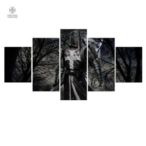 Œuvre d'art Templier, thème forêt noire, ensemble mural