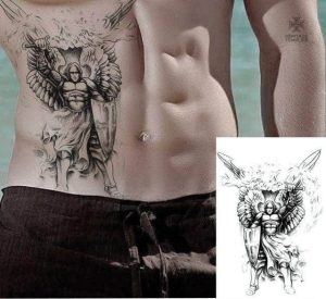 Design inspiré de Saint Michel, tatouage temporaire Templiers
