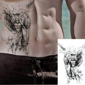Design inspiré de Saint Michel, tatouage temporaire Templiers
