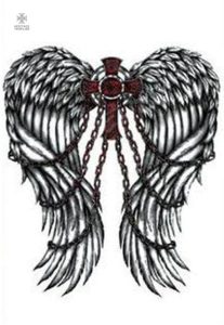 Tatouage temporaire d'un ange enchaîné, style Templiers