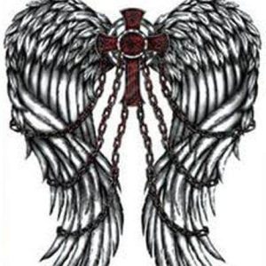 Tatouage temporaire d'un ange enchaîné, style Templiers
