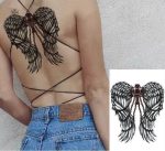 Dessin d'ange enchaîné, tatouage temporaire, design templier