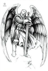 Tatouage temporaire Chevalier aux Cieux, design Templiers