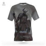 T-Shirt Templiers avec motif de casque à cornes